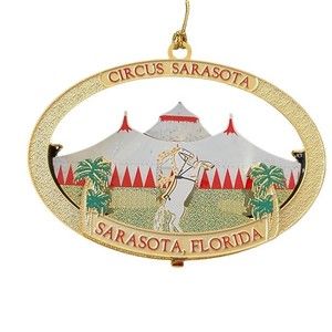 Circus Sarasota Etched Brass Cutout Ornament Florida